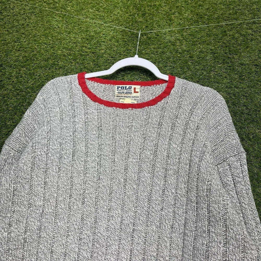 Vintage Polo Ralph Lauren Sweater Mens Large Ribbed PRL Polo Sporting Goods 90s